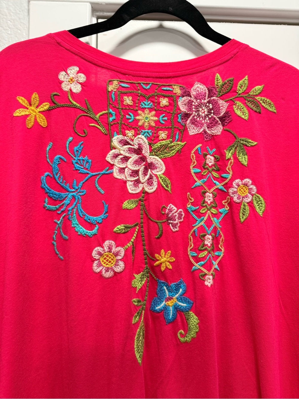 Johnny Was Fuchsia Embroidered SHERI RELAXED KNIT DRESS Maxi XL. - Picture 10 of 13